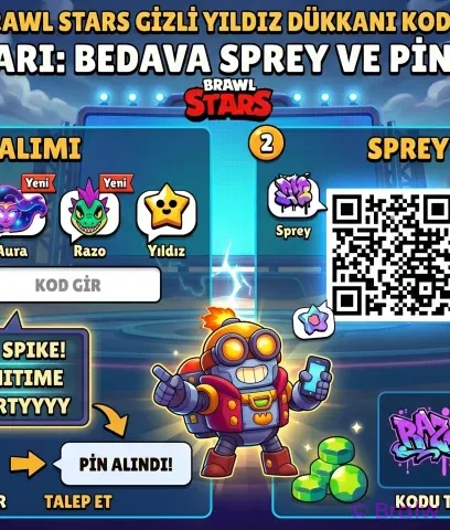 Brawl Stars Gizli Yıldız Dükkanı Kodları: Bedava Sprey ve Pin Alımı