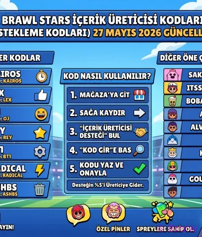 Güncel Brawl Stars İçerik Üreticisi Kodları Listesi (Destekleme Kodları)