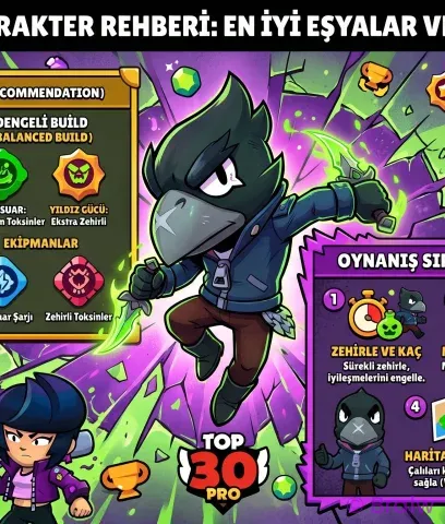 Brawl Stars Crow Karakter Rehberi En İyi Eşyalar ve Oynanış Sırları